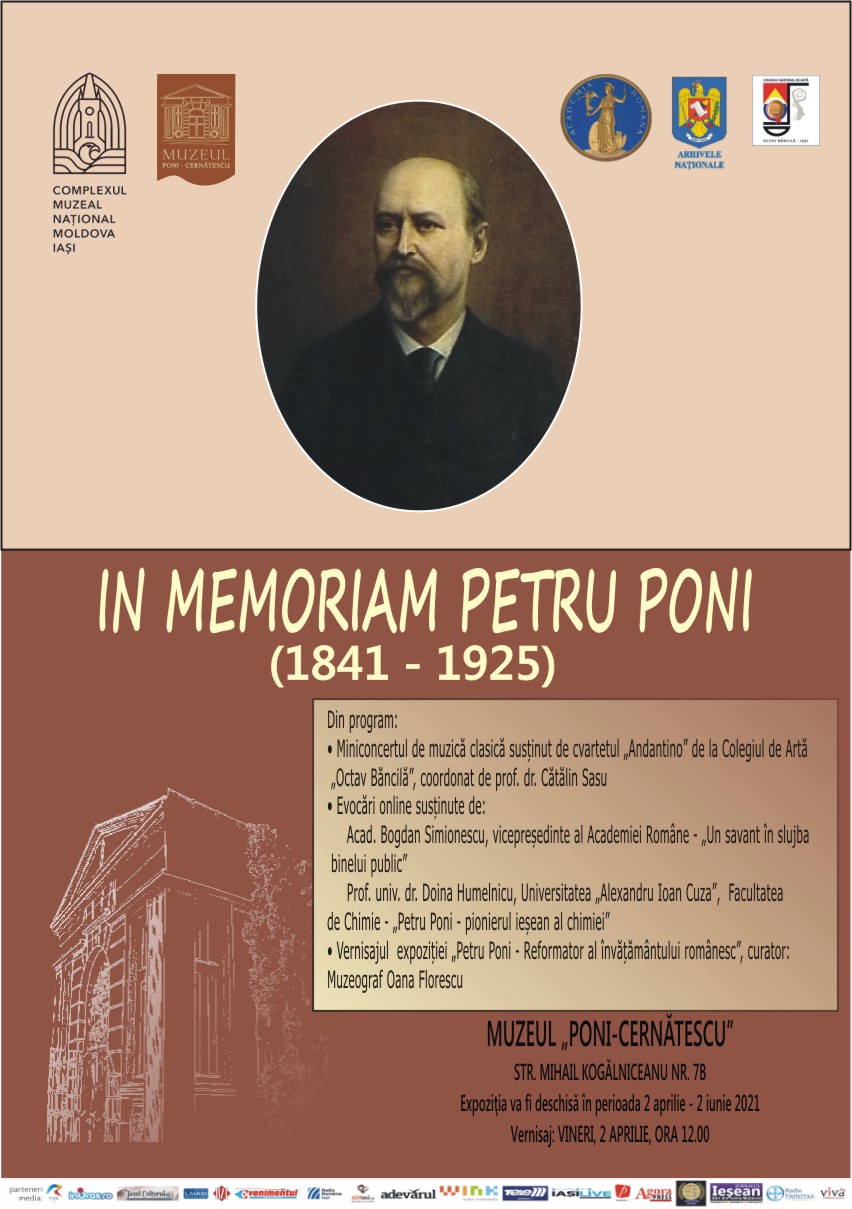 IN MEMORIAM PETRU PONI (1841 – 1925) – 180 de ani de la naștere –