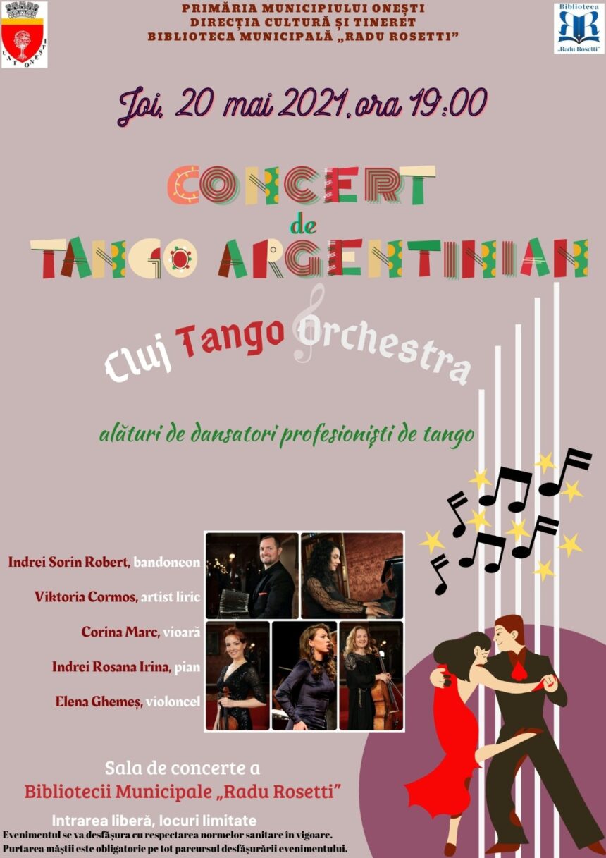 Oneşti: Concert de Tango Argentinian. Bună Dimineaţa cu Adina Şuhan (19.05.2021)