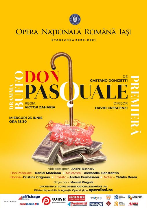 23 iunie, o nouă premieră la Opera din Iaşi, Don Pasquale de Gaetano Donizetti