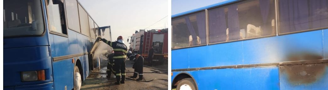 Botoşani: Un autocar ce transporta 21 de copii a luat foc în localitatea Dumeni