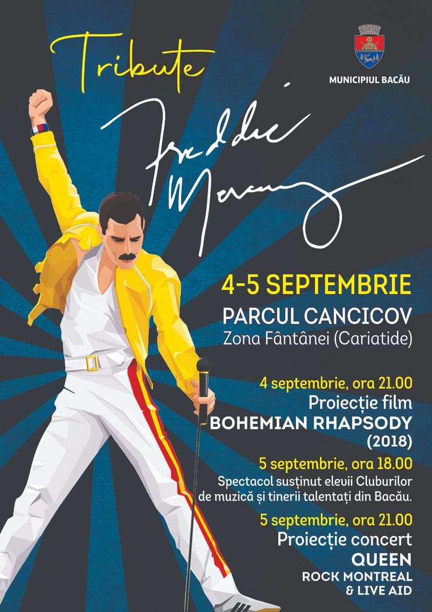 Tribut Freddie Mercury în Parcul Cancicov din mun. Bacău