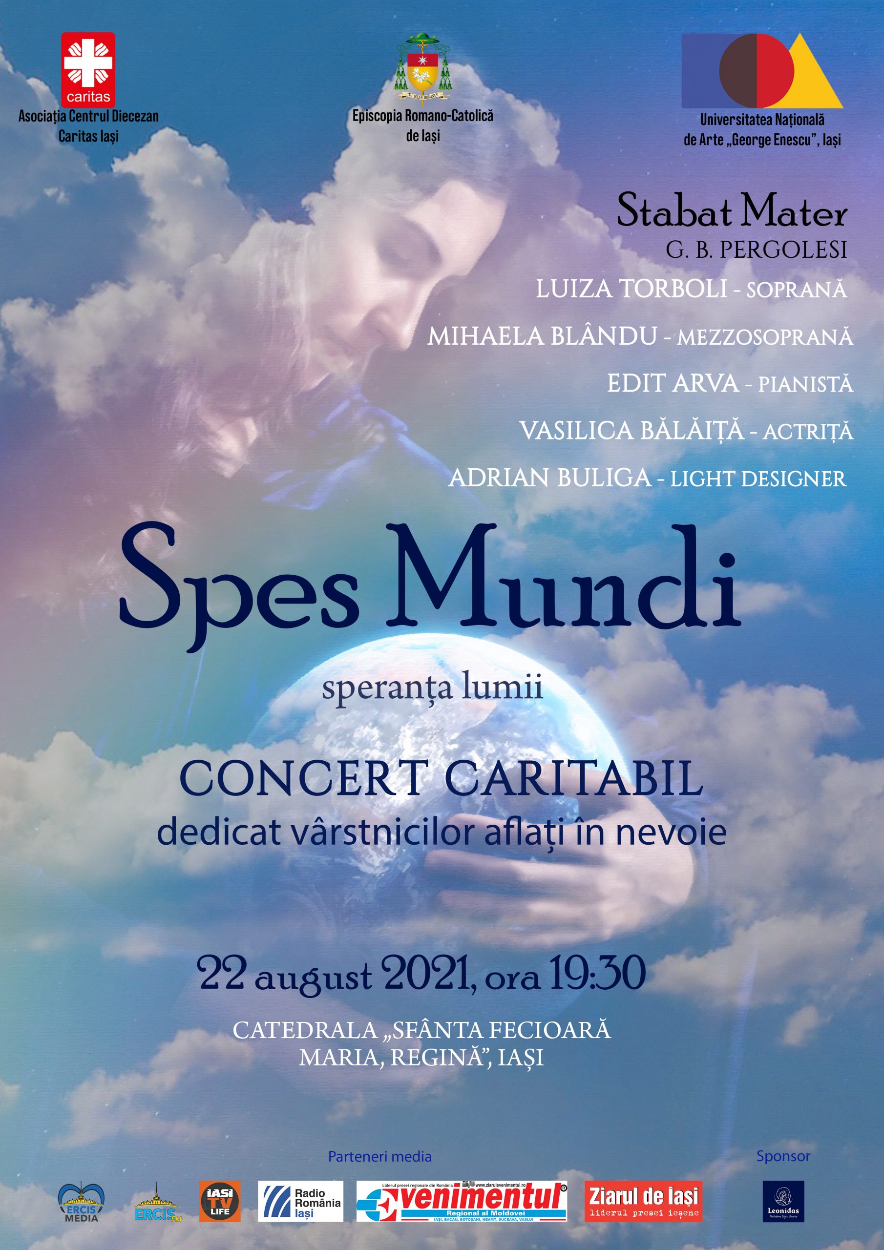 22 august, ora 19.30, Iaşi: Catedrala Romano-Catolică Sfânta Fecioară Maria, Regina – Concert caritabil