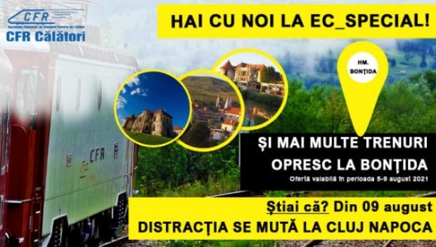 Electric Castle 2021. Mai multe trenuri ale CFR Călători vor avea o oprire suplimentară la Bonţida, în perioada 6 – 8 august