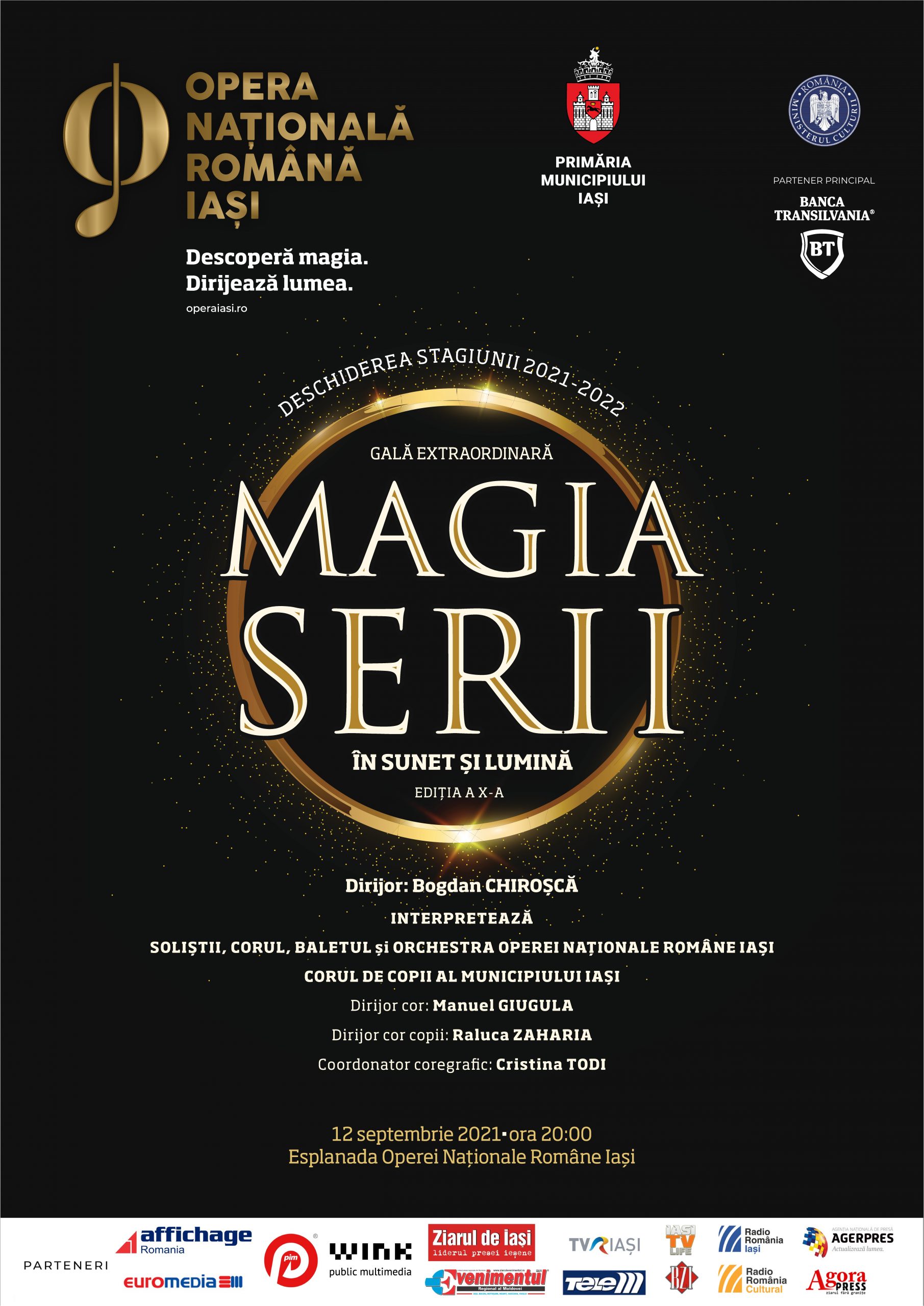 Iaşi: 12 sept, ora 20.00, Deschiderea Stagiunii Operei ieşene, în aer liber pe esplanada Operei