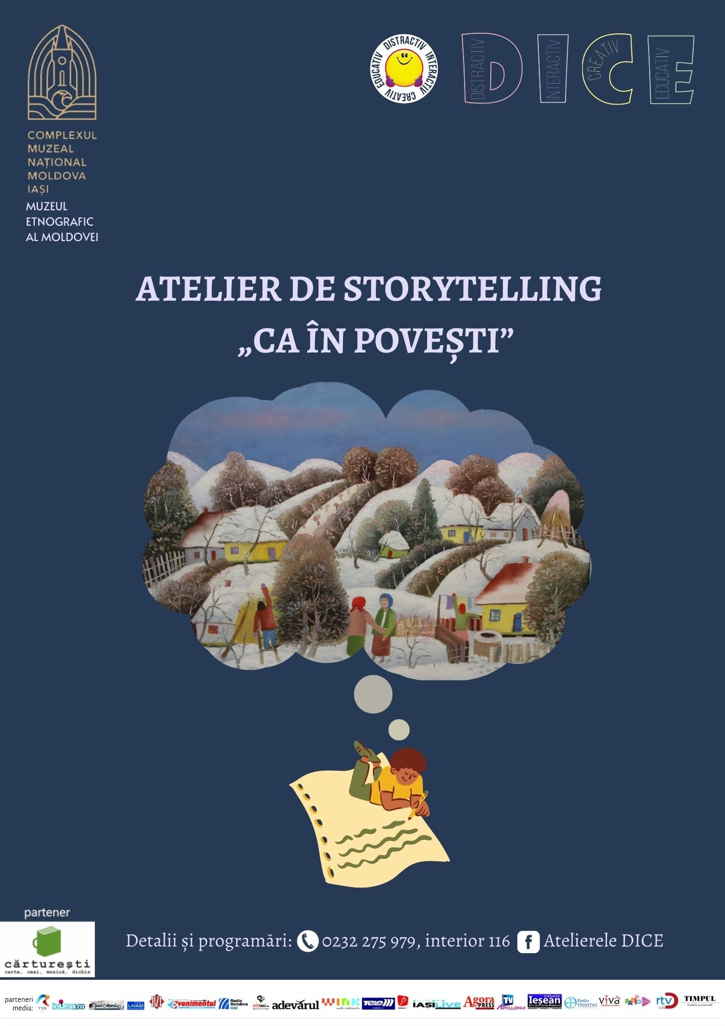 Atelier de storytelling – „Ca în povești” – la Palatul Culturii din Iași