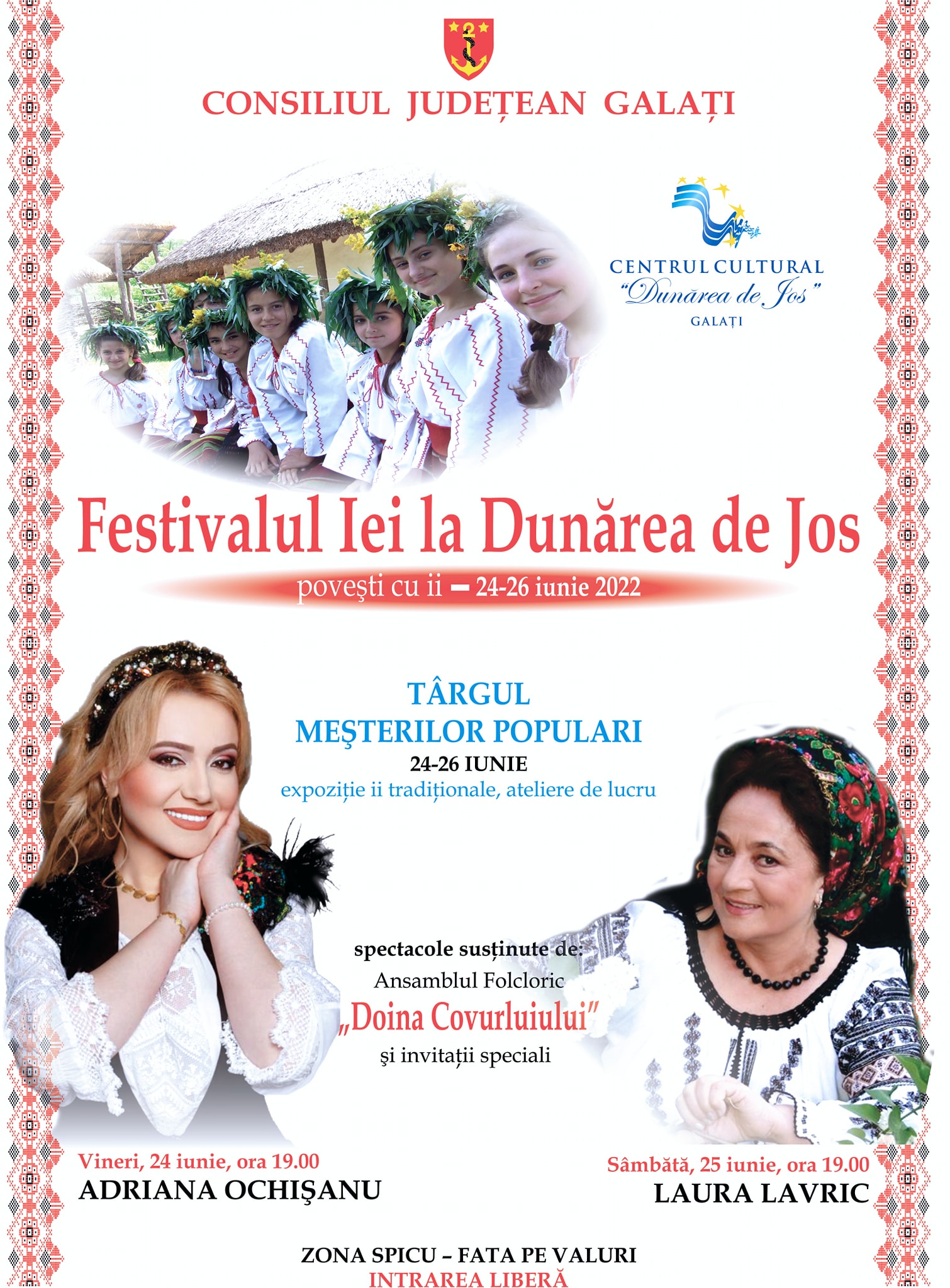 Galaţi: Centrul Cultural organizează ‘Festivalul Iei la Dunărea de Jos’