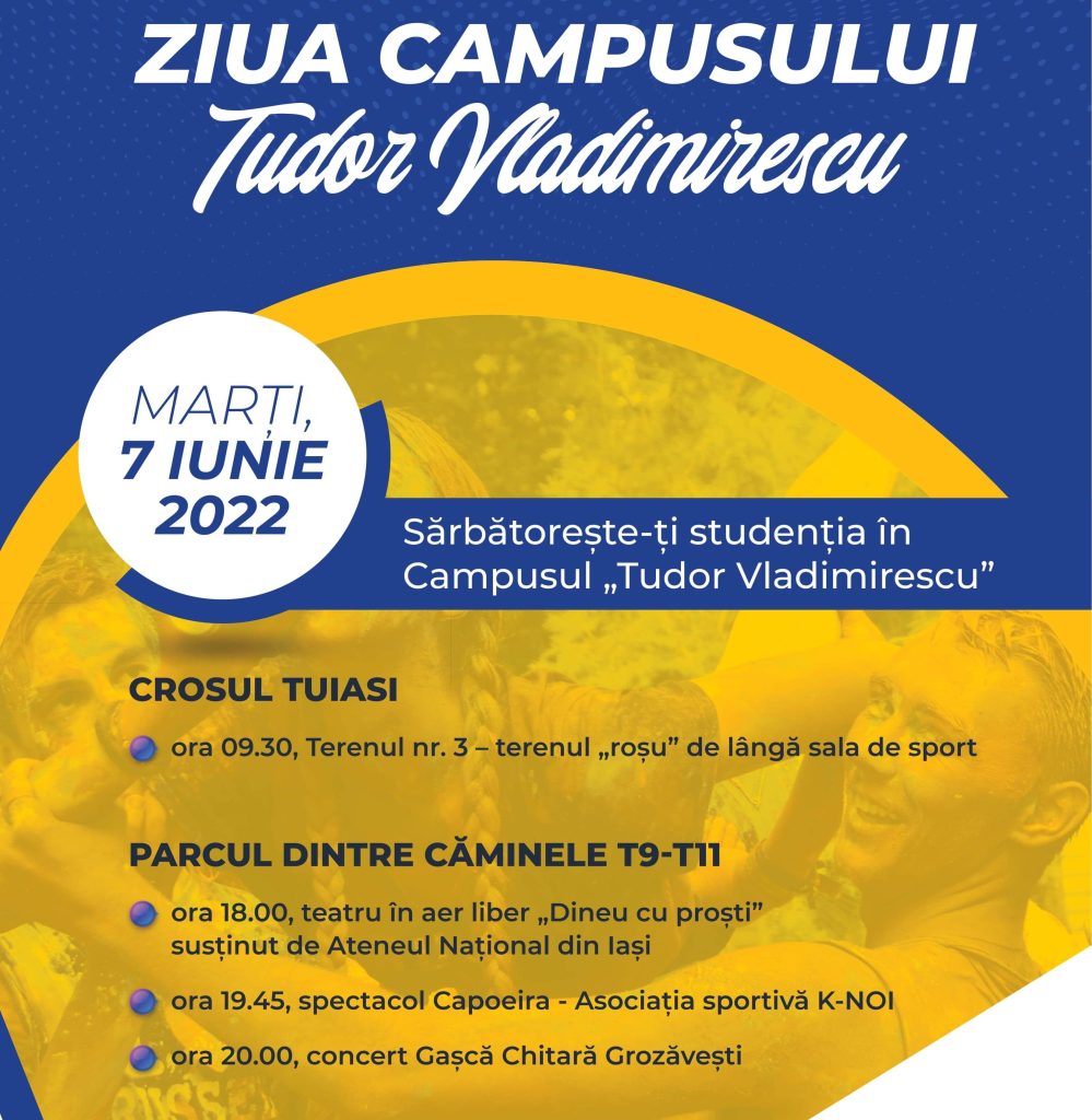 TUIASI – Teatru, capoeira, cros printre cămine și concert „Gașcă Chitară Grozăvești”, de Ziua Campusului „Tudor Vladimirescu”