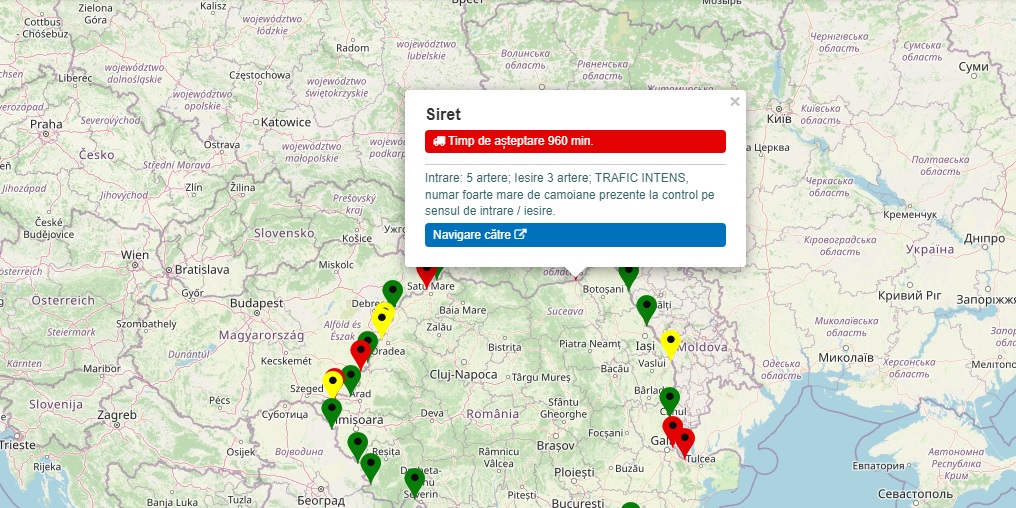 Cozi uriaşe de camioane continuă să se înregistreze la Vama Siret