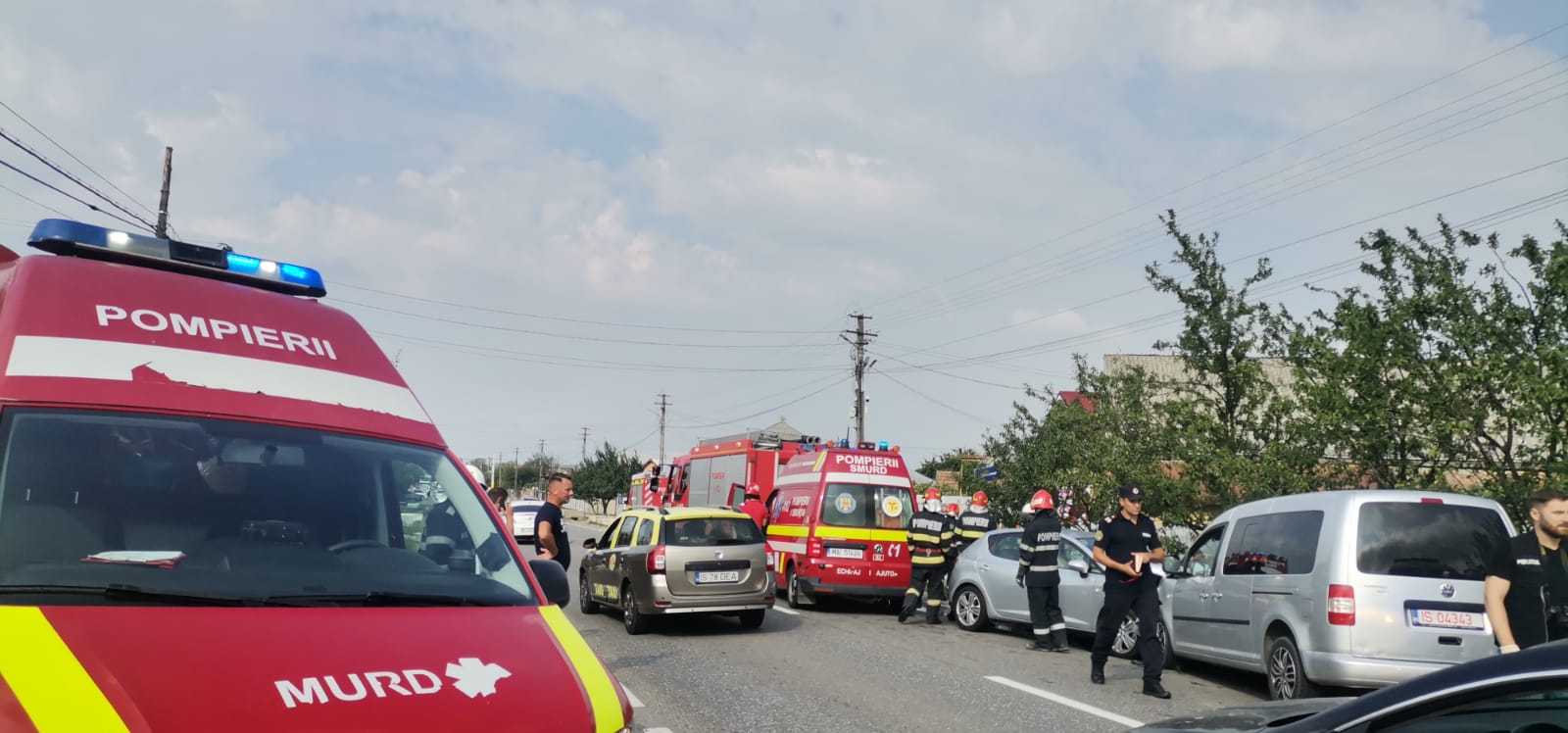 (FOTO) Accident rutier cu mai multe victime la Moțca, jud. Iași. Trafic blocat