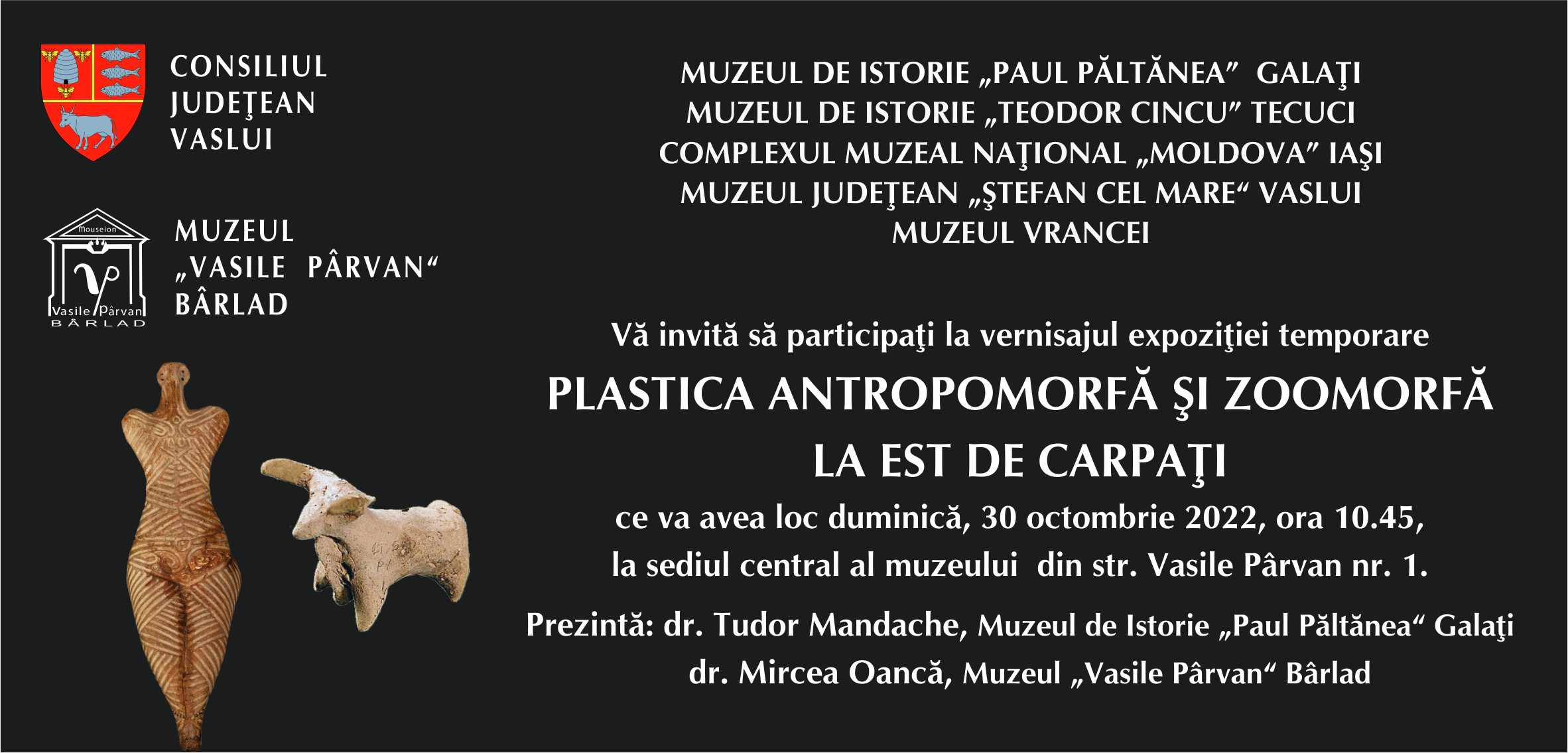 Muzeul „Vasile Pârvan” Bârlad: Expoziţia temporară „Plastica antropomorfă și zoomorfă la est de Carpați”