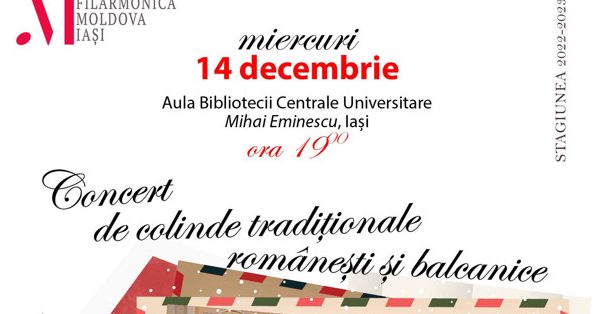 FILARMONICA „MOLDOVA” IAȘI – CONCERTE în perioada 09 – 14 decembrie 2022