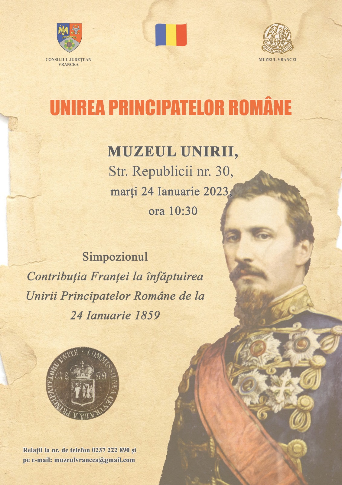 Ambasadorul Franței în România, invitat la simpozionul dedicat Unirii Principatelor Române, la Muzeul Unirii din Focșani