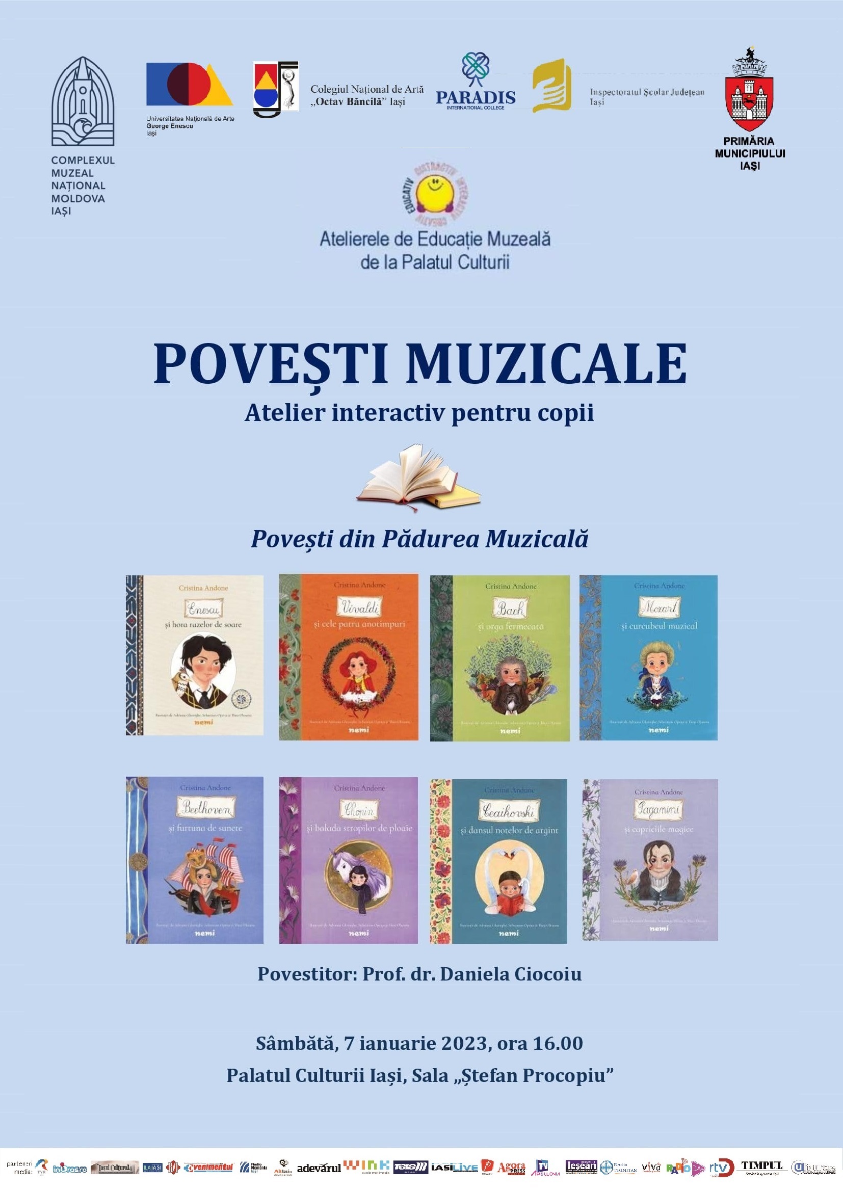 Iași: Atelier interactiv pentru copii: „Povești muzicale”, la Palatul Culturii