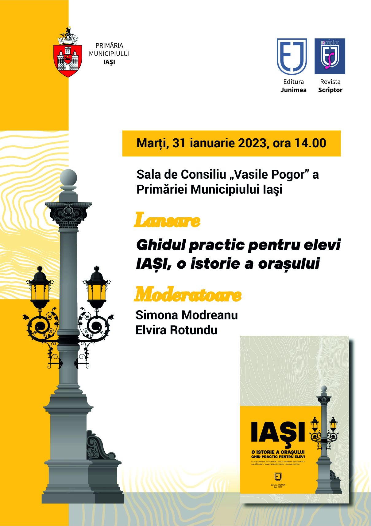 (AUDIO/FOTO) „Iași – o istorie a orașului. Ghid practic pentru elevi”, disponibil în biblioteci, dar și online