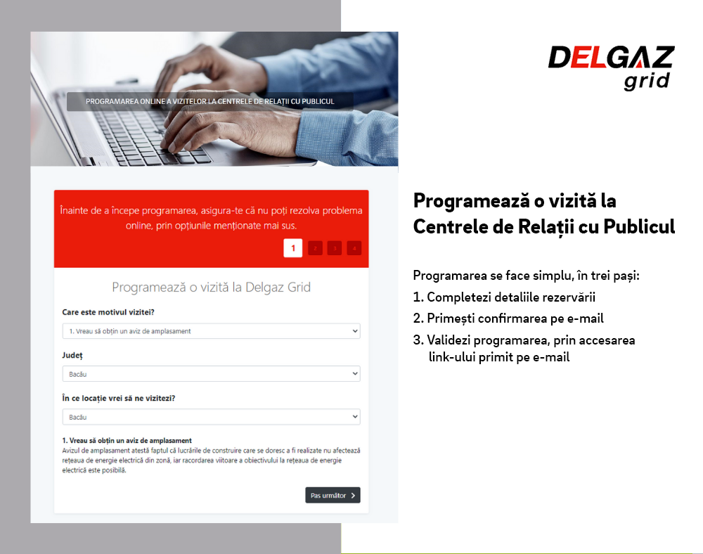 Clienţii Delgaz Grid îşi pot programa vizita la centrele de relaţii cu publicul cu ajutorul unei aplicaţii