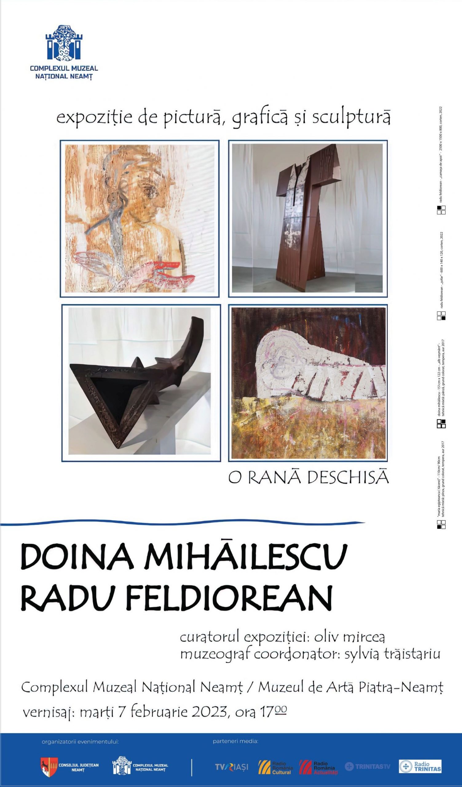 Neamț: Expoziție de pictură, grafică și sculptură – „O rană deschisă”