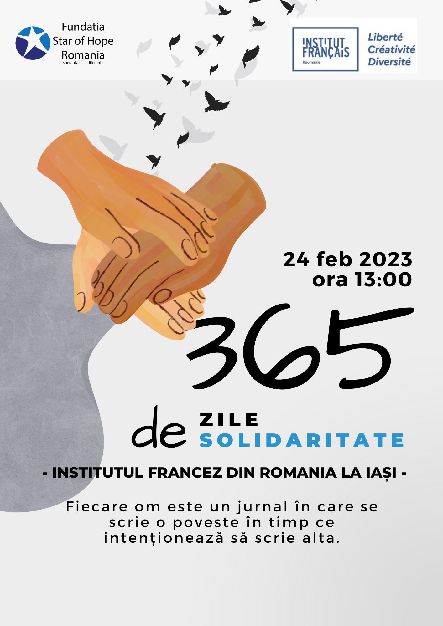 (AUDIO) Evenimentul „365 De Zile de Solidaritate”, organizat la Institutul Francez din Iași