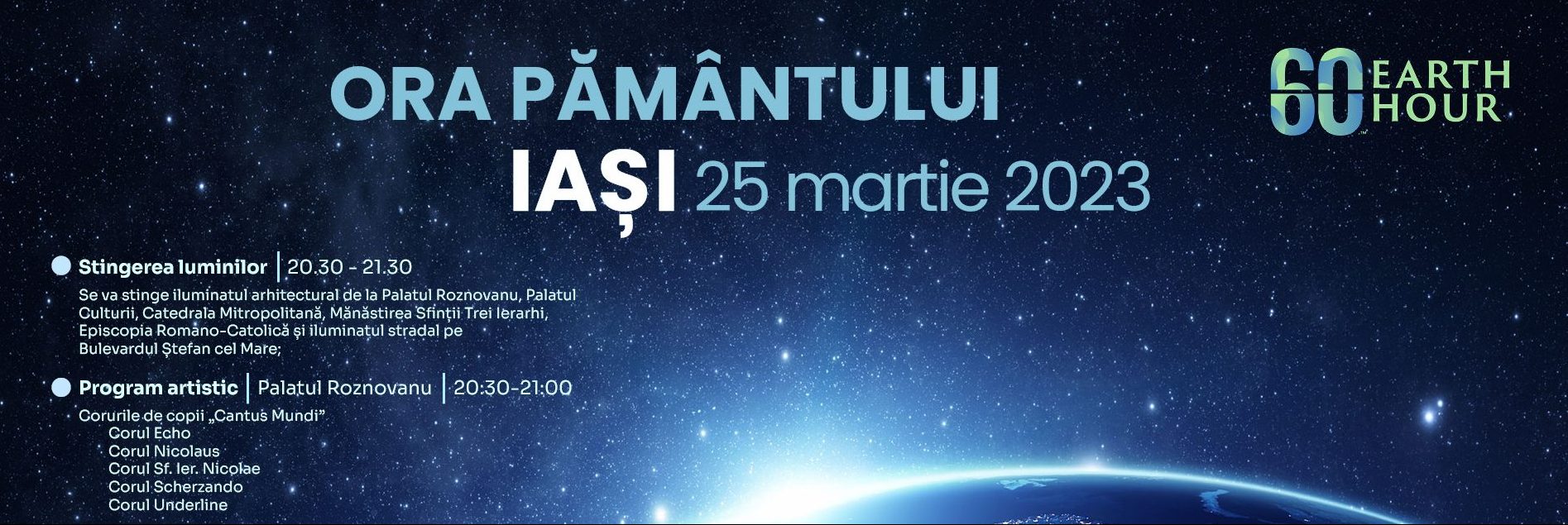 Ora Pământului 2023: Ieșenii, îndemnați să stingă lumina timp de o oră