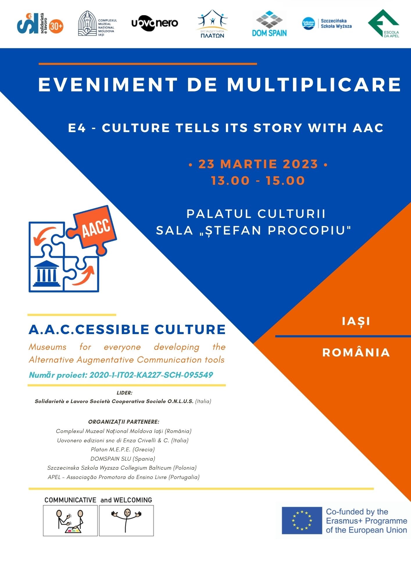 Eveniment de multiplicare Erasmus +: Culture tells its story with AAC in Romania