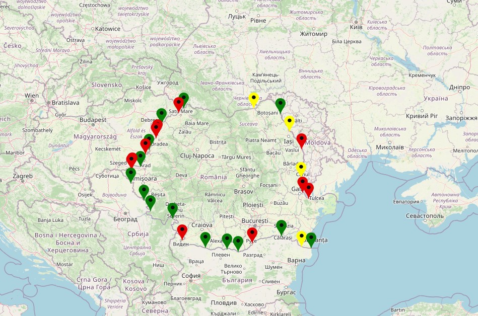 Timpi mari de aşteptare la ieşirea din ţară a camioanelor, la vămile Isaccea, spre Ucraina, şi Giurgiu, spre Bulgaria