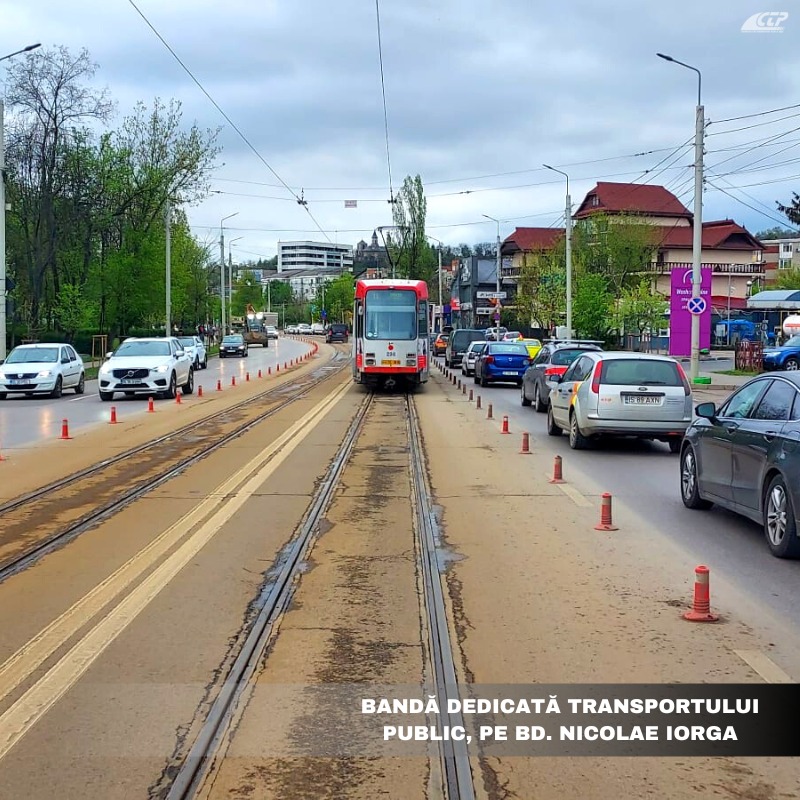 IAȘI: Bandă dedicată transportului public, pe bd. Nicolae Iorga