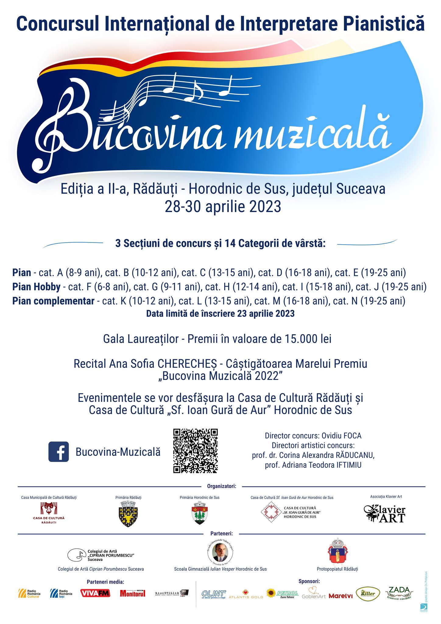 Concursul Internațional de Interpretare Pianistică „Bucovina Muzicală” va reuni tinere talente din țară și din străinătate la Rădăuți și Horodnic de Sus