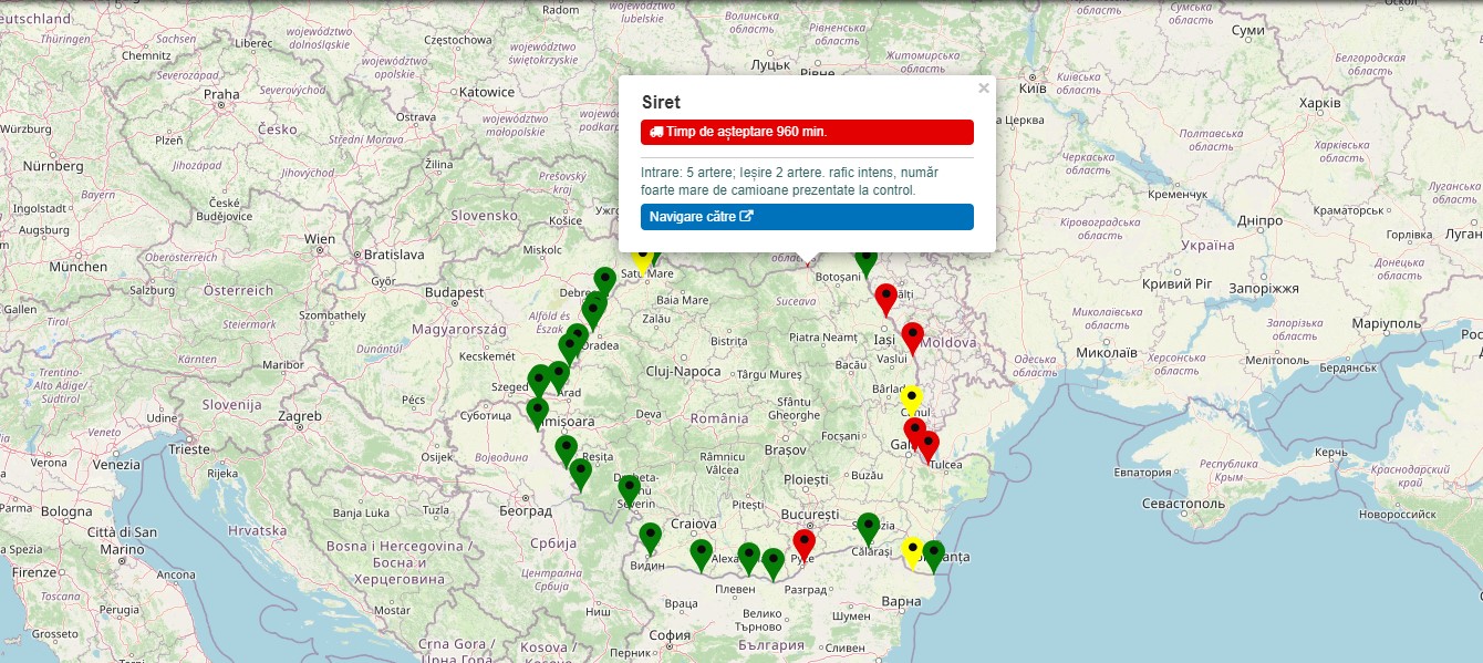 Traficul rutier continuă să fie aglomerat la Vama Siret