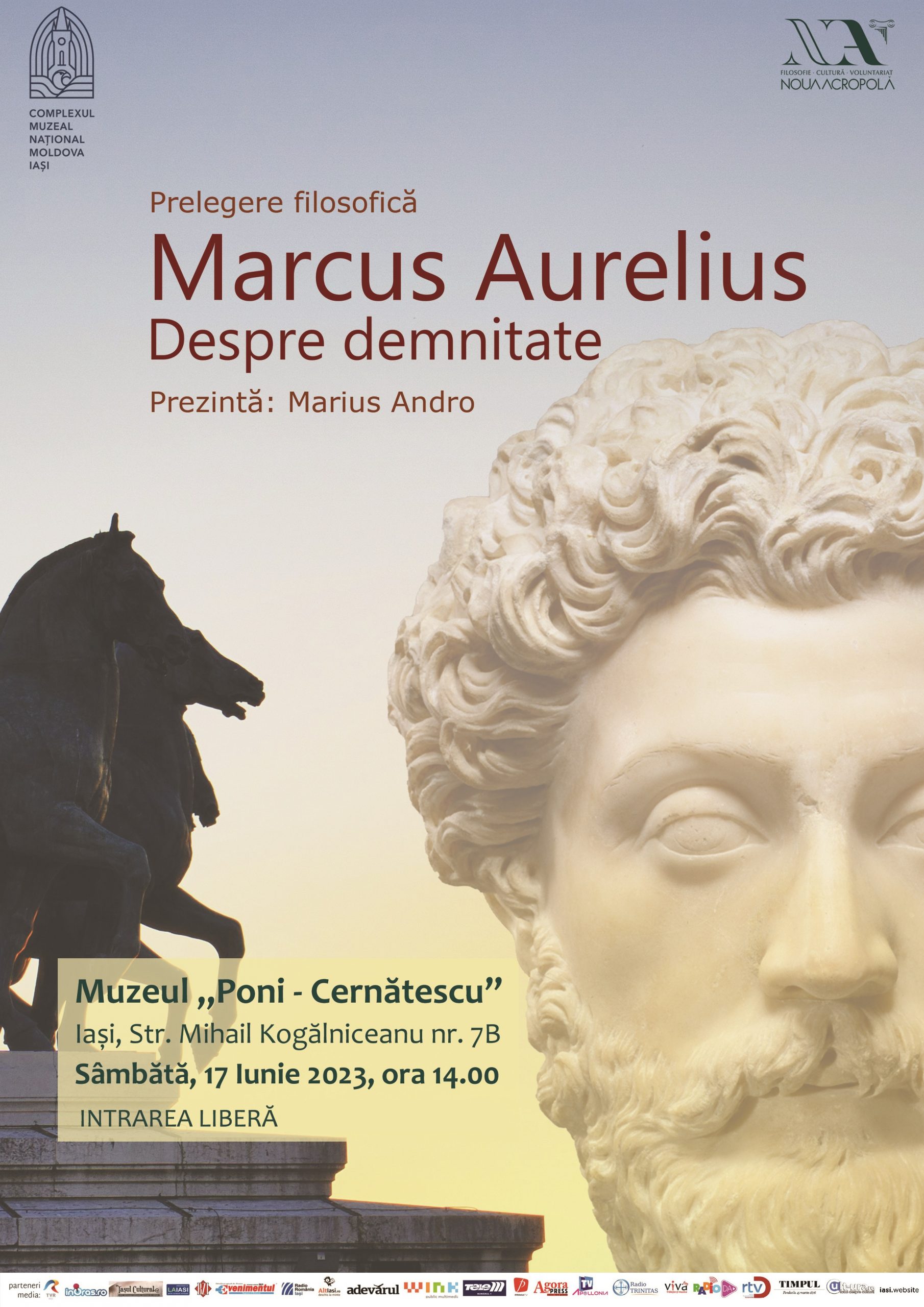 Iași: O nouă prelegere filosofică la Muzeul „Poni – Cernătescu”: „Marcus Aurelius. Despre Demnitate”