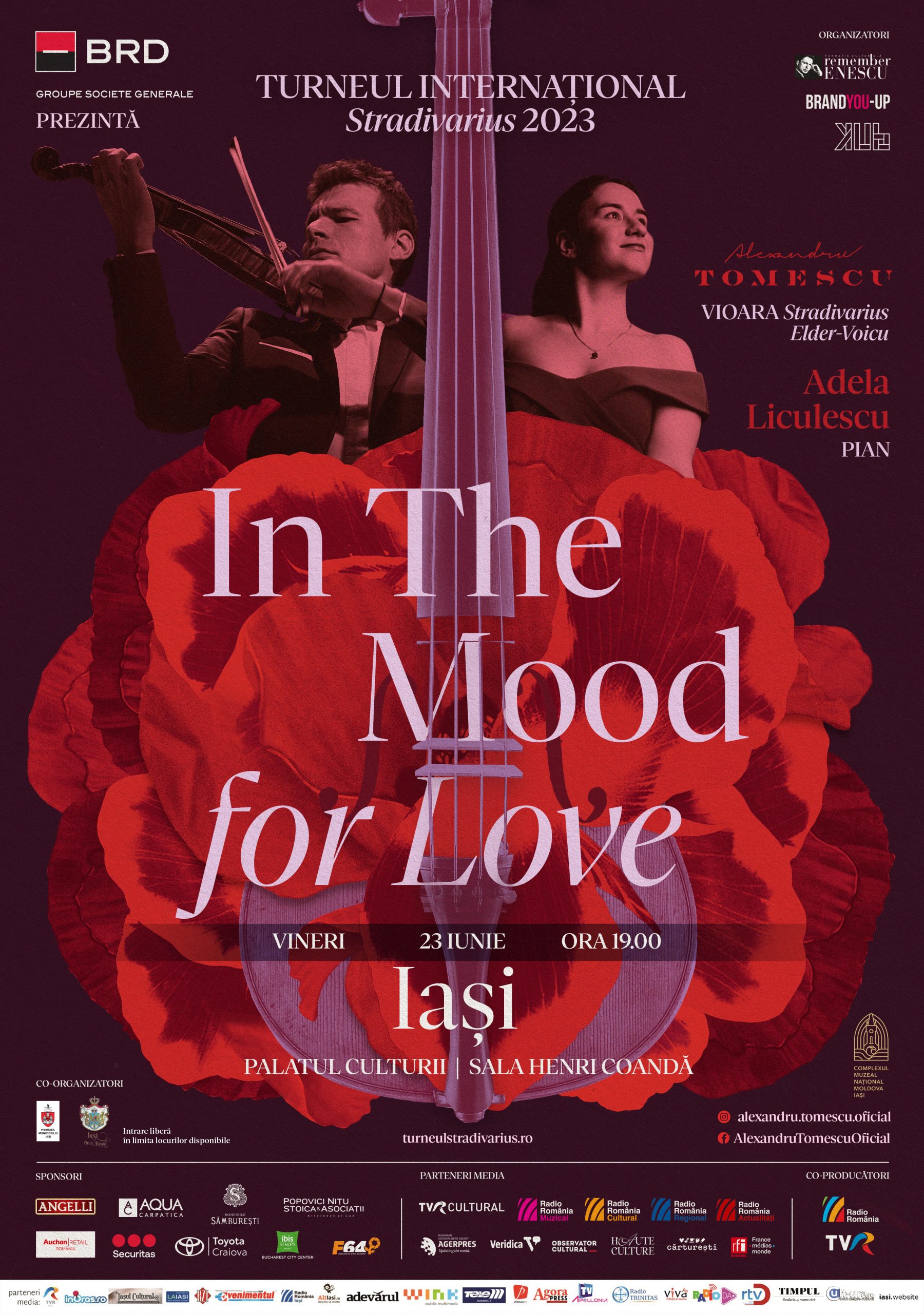 Iași: Turneul Internațional Stradivarius – „In the Mood for Love”, la Palatul Culturii