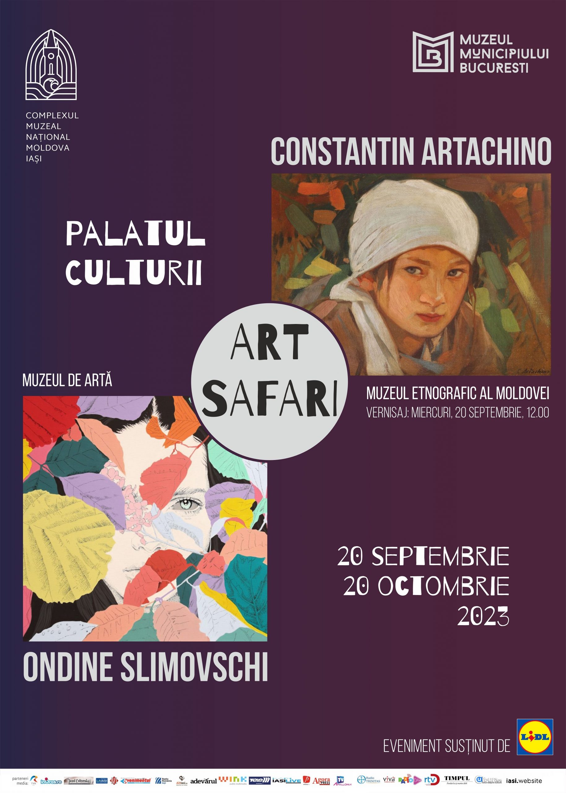 Art Safari itinerează la Palatul Culturii din Iași expozițiile dedicate artiștilor Constantin Artachino și Ondine Slimovschi