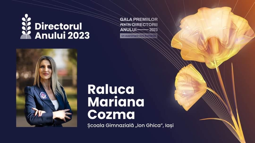 Cel mai bun director de școală, în 2023, este din Iași! Raluca Mariana Cozma în matinalul de la Radio Iași