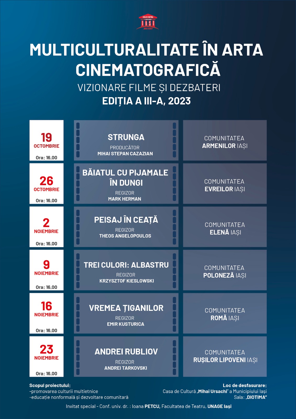 Proiecţia documentarului „Strunga” la Casa de Cultură „Mihai Ursachi” Iaşi