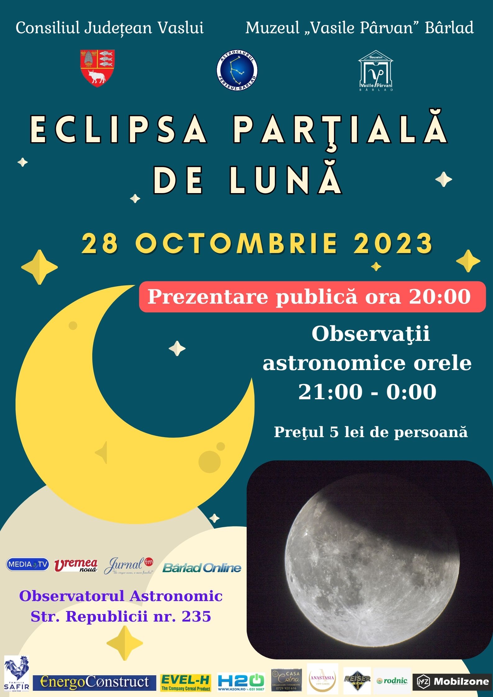 Eclipsa parţială de Lună din 28 octombrie 2023