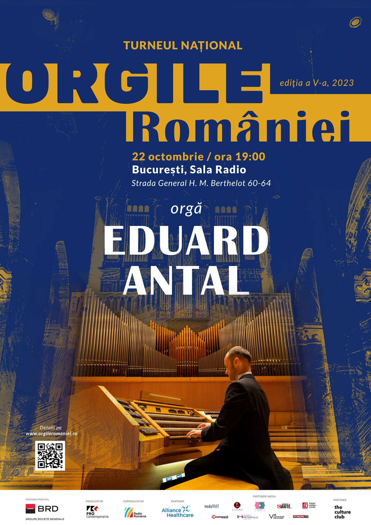 Turneul Orgile României cu Eduard Antal revine în octombrie cu două seri în mari săli de concert cu orgă din România şi Republica Moldova