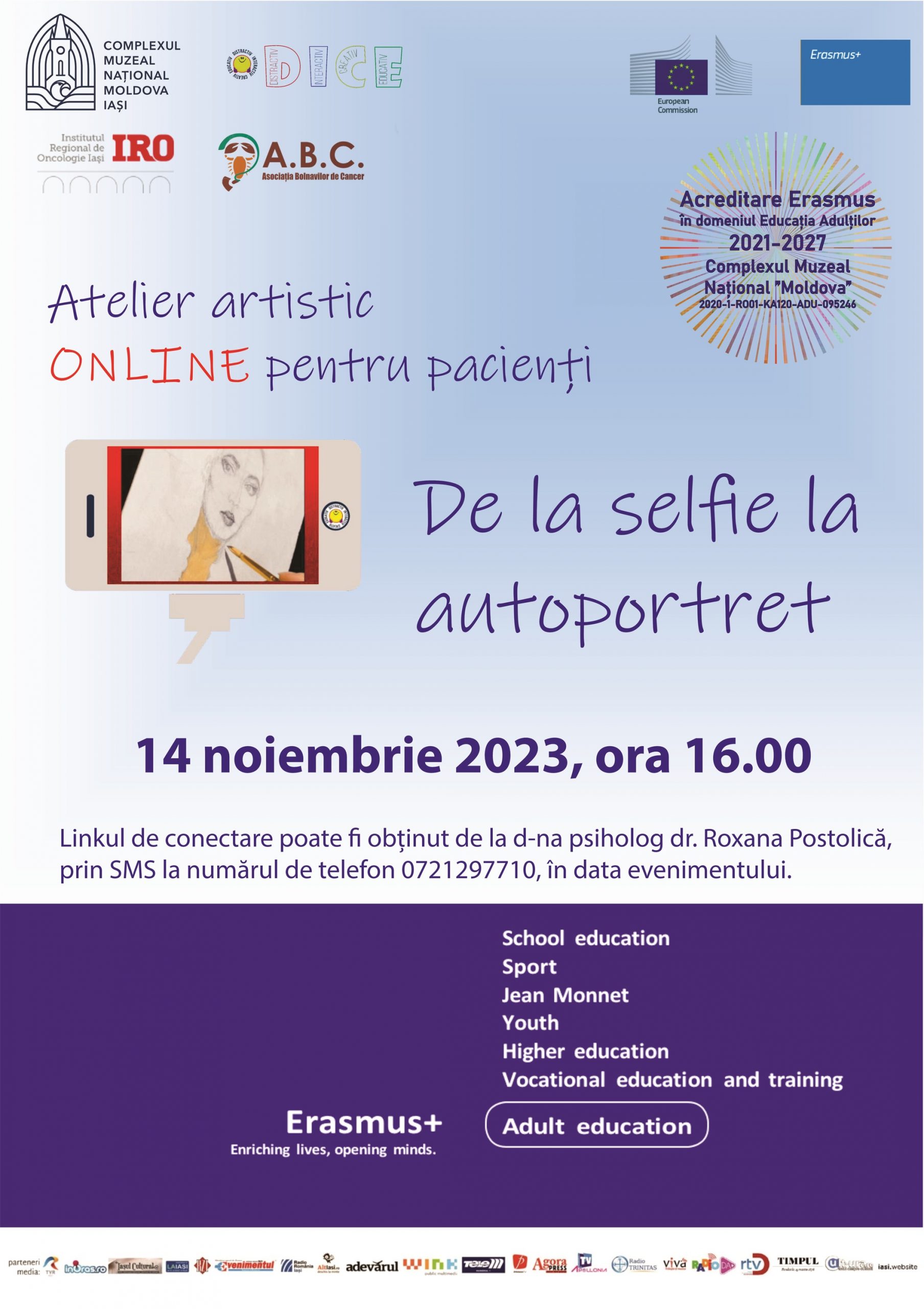 Iași: Un nou atelier artistic pentru pacienți – „De la selfie la autoportret”