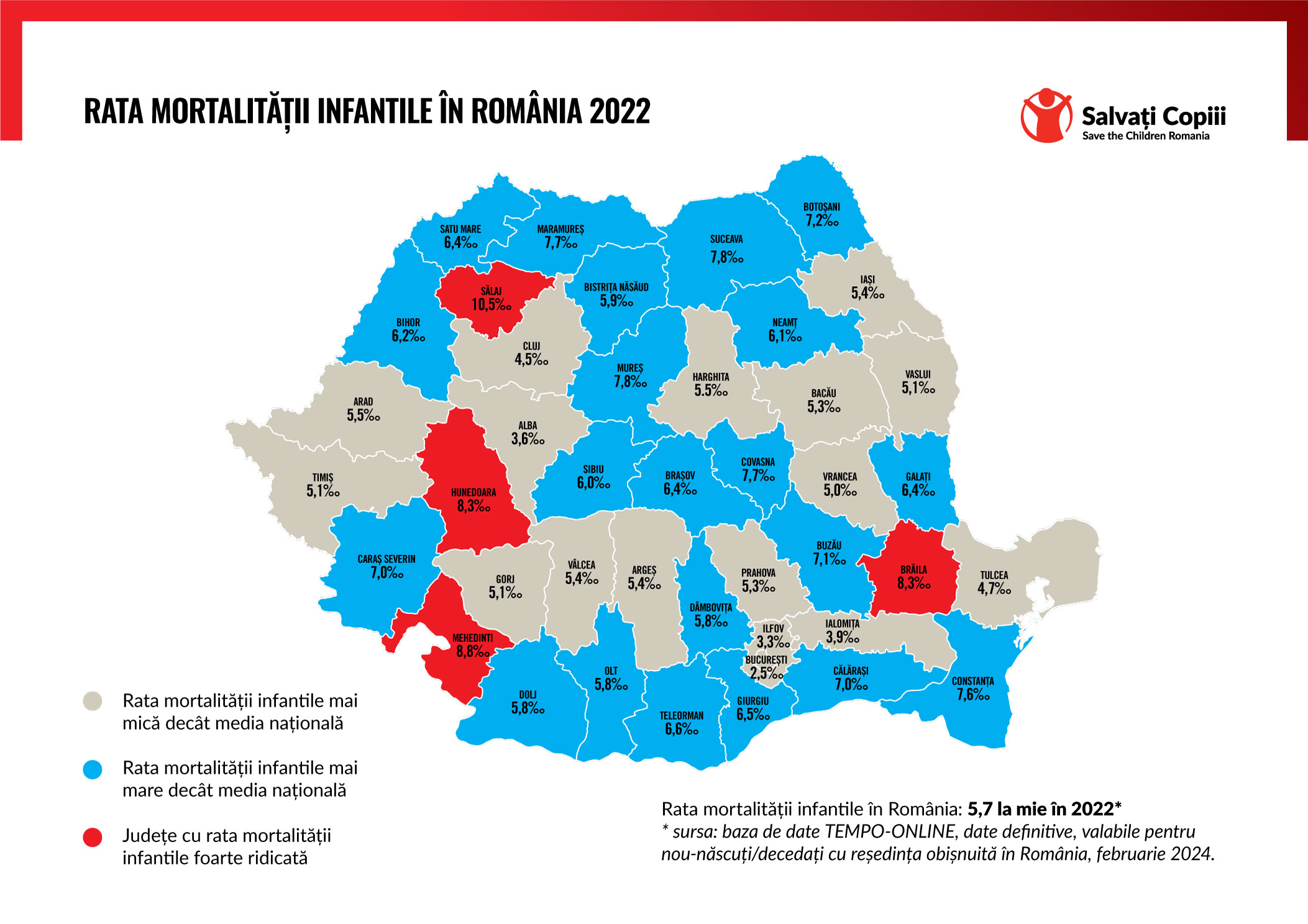 Alarmă: crește mortalitatea infantilă, scade dramatic natalitatea. Hărțile pe județe