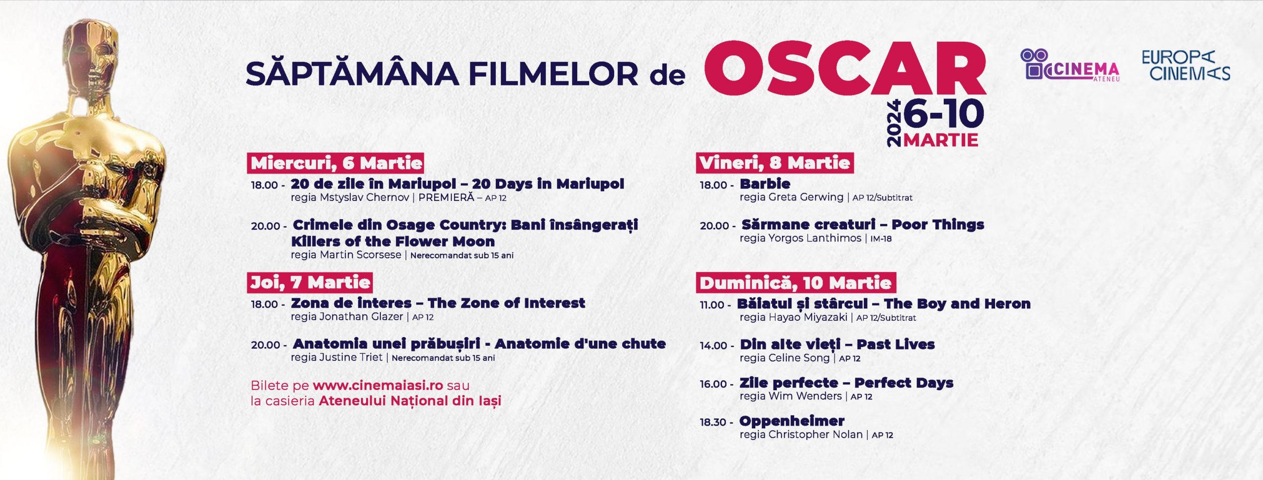 Săptămâna filmelor de Oscar la Cinema Ateneu. Andrei Giurgia, invitat în matinalul de la Radio România Iași