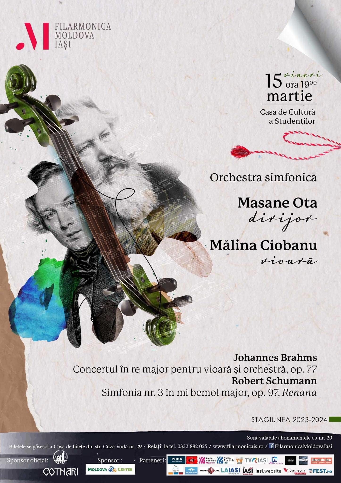 Iași, 15 mar: Violonista Mălina Ciobanu, în Concertul de Brahms, din nou acasă, cu Filarmonica Moldova