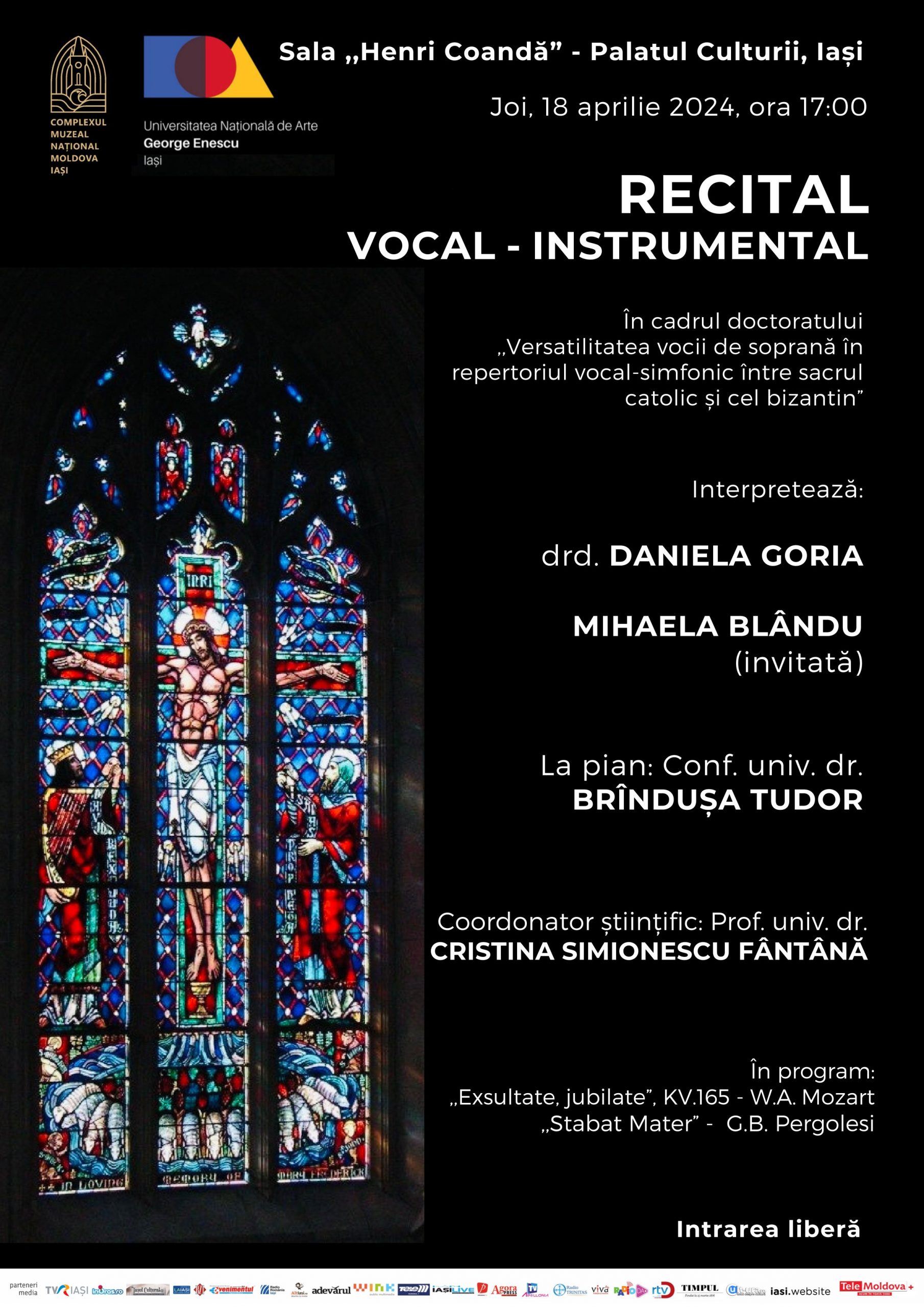 Recital vocal-instrumental la Palatul Culturii din Iași