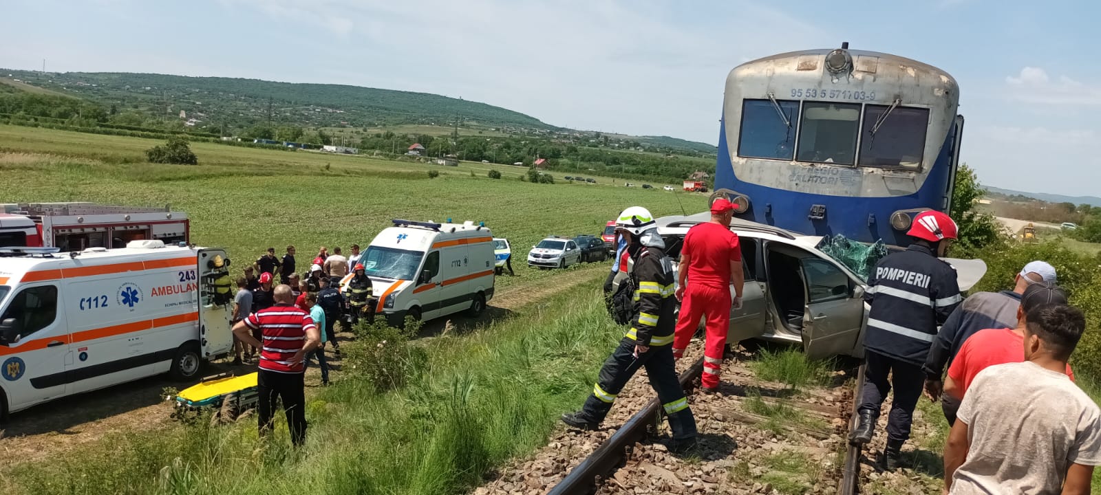 (AUDIO/FOTO) Accident feroviar în comuna Scobinți din județul Iași