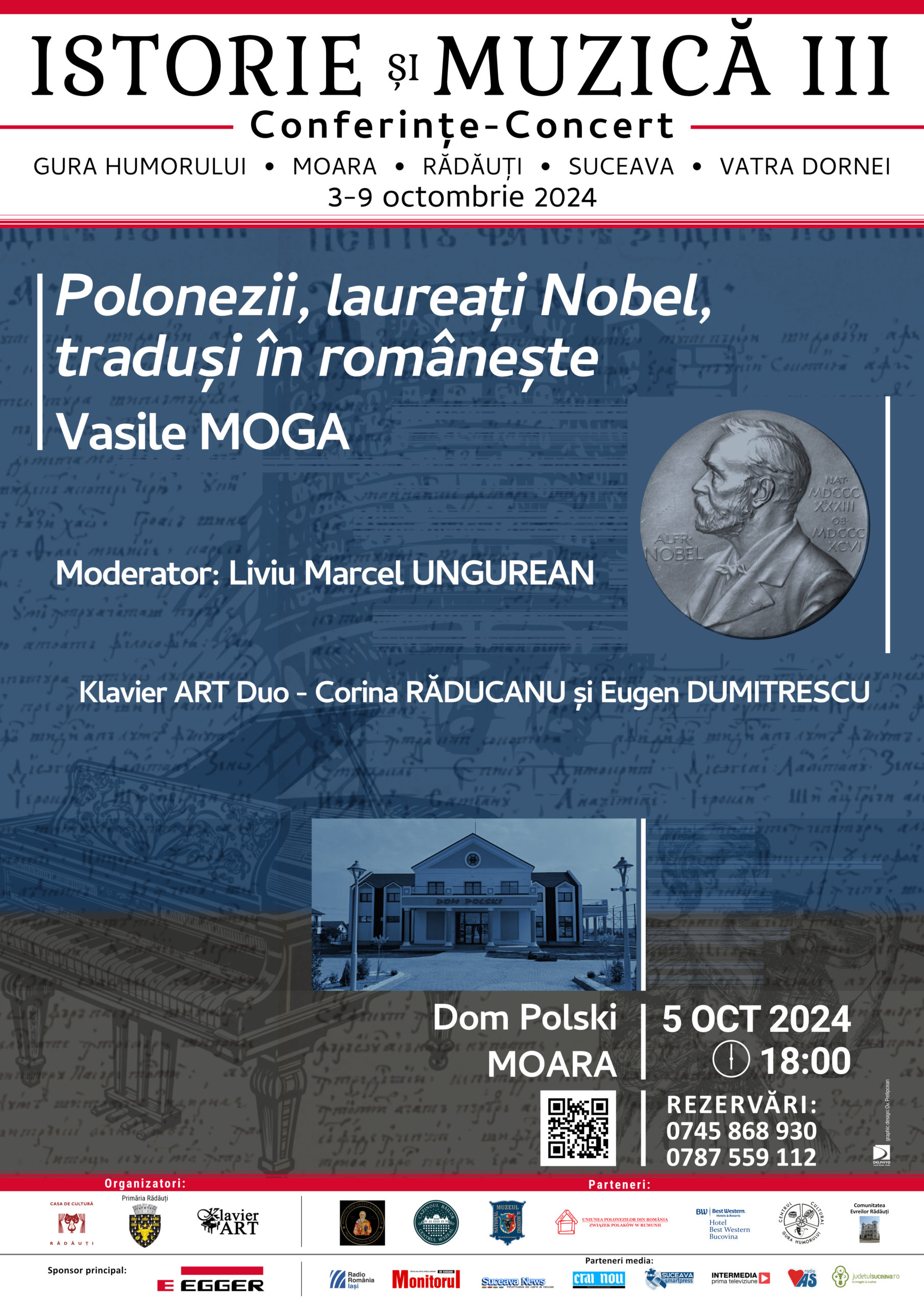 ,,Polonezii, laureați Nobel, traduși în românește”, a treia conferință-concert din cadrul proiectului Istorie și Muzică III