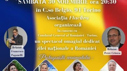 ZIUA NAȚIONALĂ A ROMÂNIEI, SĂRBĂTORITĂ DE ROMÂNII DIN TORINO, ITALIA