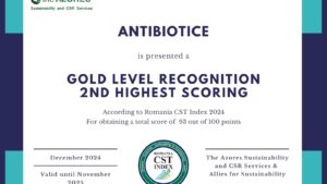 Antibiotice Iași premiată cu Gold Level Recognition în cadrul competiției Romania Corporate Sustainability & Transparency INDEX