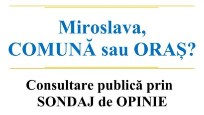 (AUDIO) Miroslava – comună sau oraș? Primăria invită localnicii să răspundă la un chestionar în acest sens