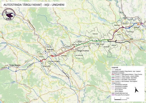 Lucrările de execuţie a secţiunii Leghin – Târgu Neamţ (A8) încep astăzi