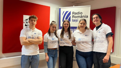 Incubator Radio România Iași. Carolina Daraban, Mihaela Ciobanu, Raluca Cebere, Alex Obreja și Antonie Puiu, în matinal cu Adina Șuhan