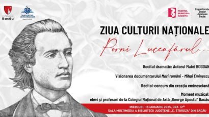 Porni Luceafărul…la Bacău, 175 de ani de la nașterea lui Eminescu. Adrian Jicu, director la Biblioteca Județeană „C. Sturdza” Bacău, ne-a invitat la evenimentele pregătite pentru comunitate