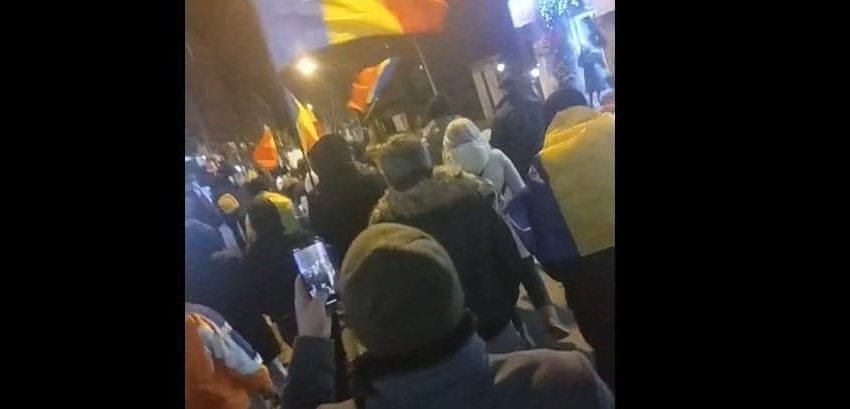 Marș de protest în centrul municipiului Iași