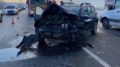 (FOTO) Accident rutier între Lețcani și Podu Iloaiei pe E585